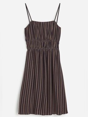 NWT Madewell Smocked Square-Neck Dress in Mini Dot Stripe Size 2